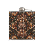 Flasques Relief Cuir Faux Fleurs Style Vintage (Dos)
