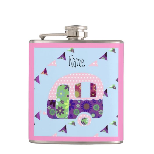 Flasques Remorque rétro Shabbychic, camping-car, caravane (Devant)