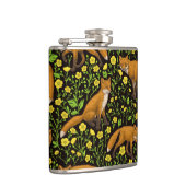 Flasques Renards et boutons d'or sur fond noir (Droite)