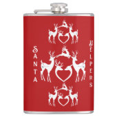 Flasques Rennes nordiques de Noël Blanc Père Noël Aide Roug (Devant)