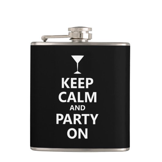 Flasques Restez calme et faites la fête (Devant)