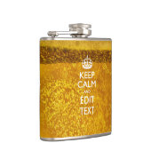 Flasques Restez calme et votre texte pour une bière Cool (Droite)