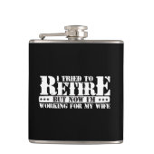 Flasques Retraite marie amusante - maintenant travailler po (Devant)