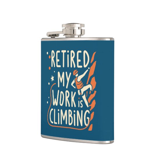 Flasques Retraité Mon travail est Escalade (Gauche)