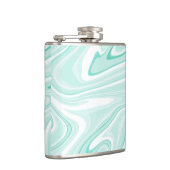 Flasques Retro Aqua Green Swirl Liquid Peinture esthétique (Droite)
