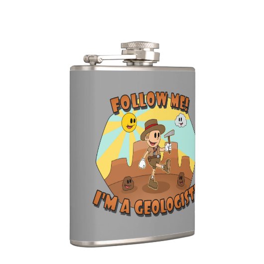 Flasques Retro Cartoon - Suivez-moi Je suis un géologue ! (Droite)