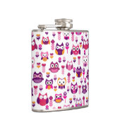 Flasques rétro motif coloré d'oiseau de hibou (Droite)