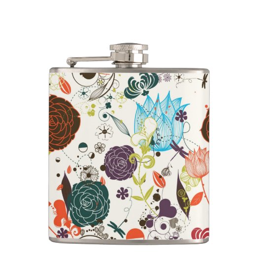 Flasques Rétro motif floral 2 (Devant)