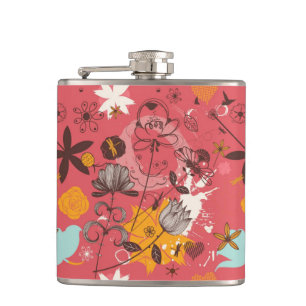 Flasques Rétro motif floral 7