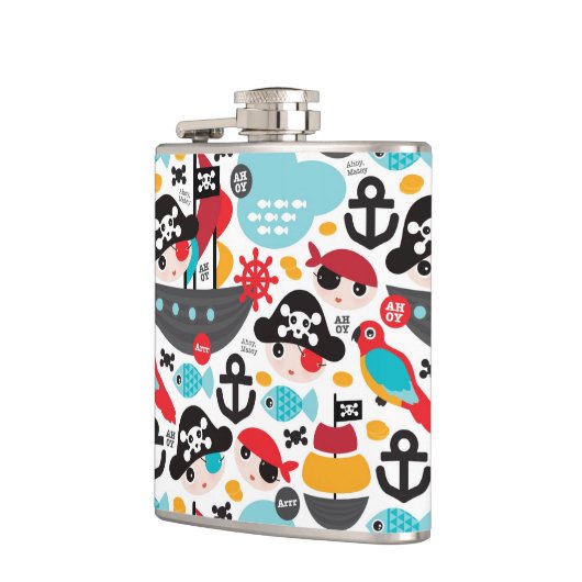 Flasques Rétro navigation d'illustration de pirates (Gauche)