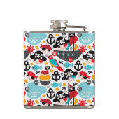 Flasques Rétro navigation d'illustration de pirates (Dos)