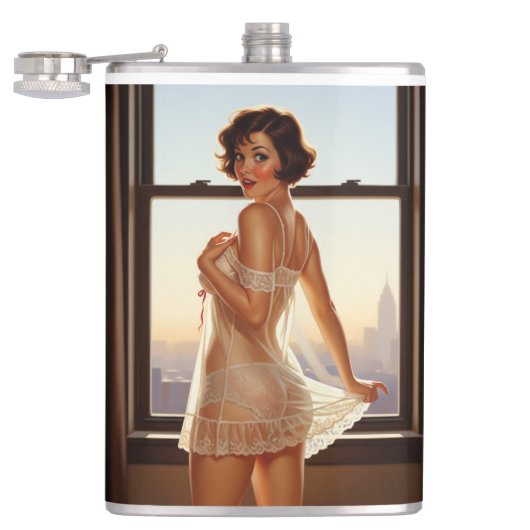 Flasques Retro Old School Pin-up Girl (Ouvert)