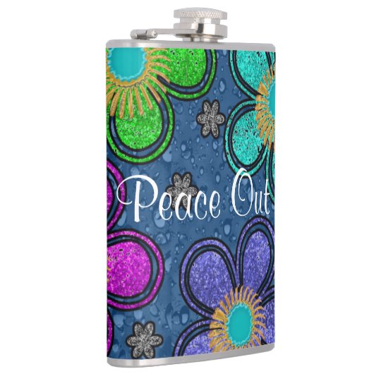 Flasques Retro Peace Out Hippie Style Motif d'alimentation (Droite)