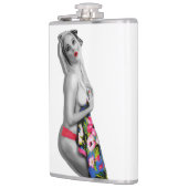 Flasques Retro Pinup Girl Hip Flask Miss Cherrie White (Gauche)