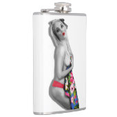 Flasques Retro Pinup Girl Hip Flask Miss Cherrie White (Droite)