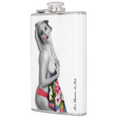Flasques Retro Pinup Girl Hip Flask Miss Cherrie White Alt (Gauche)