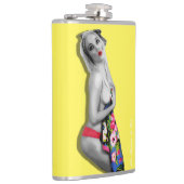 Flasques Retro Pinup Girl Hip Flask Miss Cherrie Yellow (Droite)