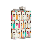 Flasques Rétros bouteilles et verres de vin (Droite)