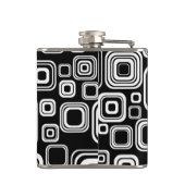 Flasques Rétros carrés noirs et blancs (Dos)