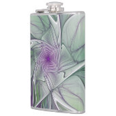 Flasques Rêve de fleurs, Abstrait violet vert Fractal Art (Gauche)