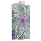 Flasques Rêve de fleurs, Abstrait violet vert Fractal Art (Droite)