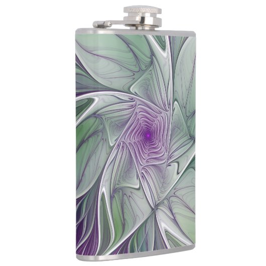 Flasques Rêve de fleurs, Abstrait violet vert Fractal Art (Droite)