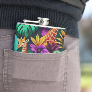 Flasques Rêves de girafe de jungle motif de surface transpa
