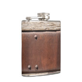 Flasques Revêtement marron dur en fer, rivets, cuir et bois (Droite)