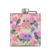 Flasques Robin et fleurs, motif aquarelle (Dos)