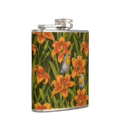 Flasques Robins et fleurs de lys, orange et vert foncé (Droite)