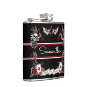 Flasques Rocher Rockabilly Personnalisé & Microphone Roulea (Droite)