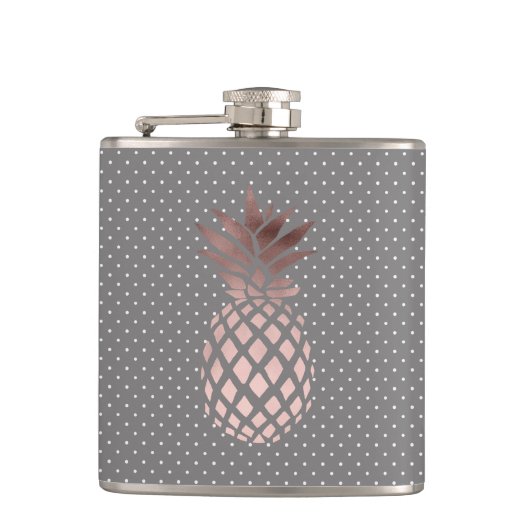 Flasques Rock rose gold pineapple polka doka (Devant)