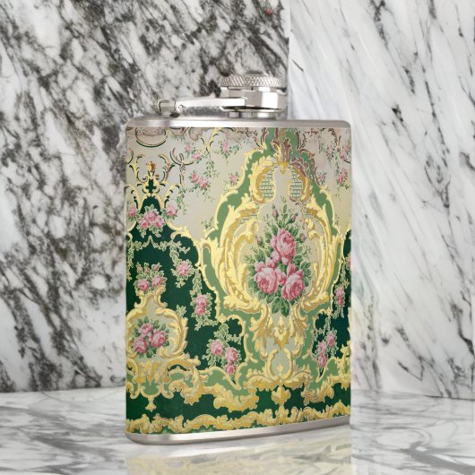 Flasques Rococo baroque Stylish Rose Roses Gold Liqueur