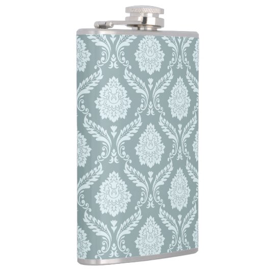 Flasques Rococo Damask Pattern Duck Egg Blue+Teal (Droite)