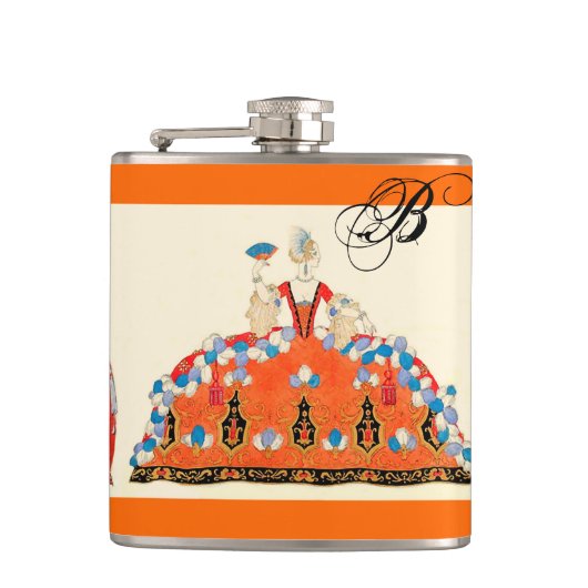 FLASQUES ROCOCO LADY ART DÉCO MODE COSTUME MONOGRAMME (Devant)