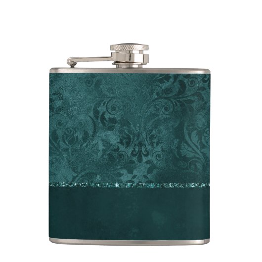 Flasques Romance Turquoise de minuit | Dark Satiny Grunge D (Devant)