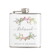 Flasques Romantic Wreath in Pink for Bridesmaids (Devant)