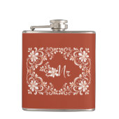 Flasques Romantique rouille rouge Chic Chic M Mariage Flask (Devant)