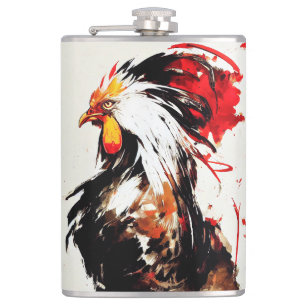 Flasques Rooster Wild Nature Esprit libre Art Peinture de p