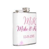 Flasques rose ajouter nom de couple date monogramme parties (Droite)