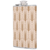 Flasques Rose Art déco : Plumes de paon doré (Gauche)