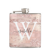 Flasques Rose Brush Strokes Script Monogramme (Devant)
