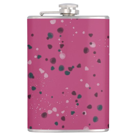 Flasques Rose Chaud Avec Confettis (Devant)