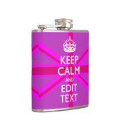 Flasques Rose Chaud - Garder le calme Modifier le texte Uni (Droite)