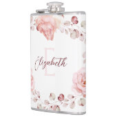 Flasques Rose d'aquarelle Wreath personnalisée | BLANCHE (Gauche)