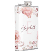 Flasques Rose d'aquarelle Wreath personnalisée | BLANCHE (Droite)