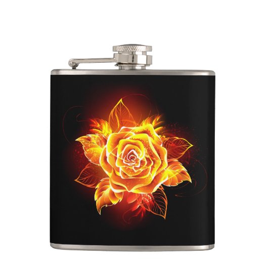 Flasques Rose de feu en fleurs (Devant)