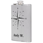 Flasques Rose de la boussole et de l'aluminium brossé (Gauche)