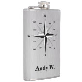 Flasques Rose de la boussole et de l'aluminium brossé (Droite)