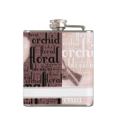 Flasques Rose de la fête nuptiale sur mesure Gold Orchid Fl (Dos)